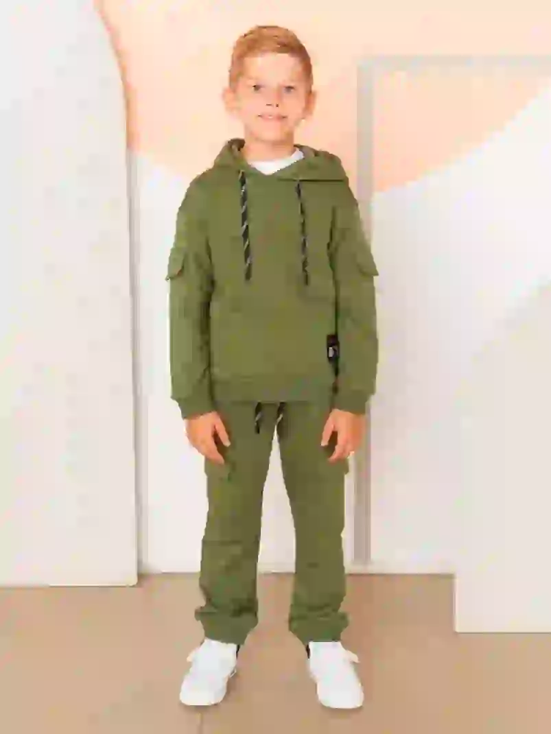Костюм для мальчика с карманами хаки