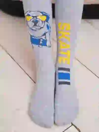 КОЛГОТКИ С РИСУНКОМ ПЕС СЕРЫЙ МЕЛАНЖ